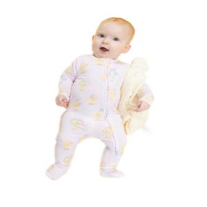 Pink Vintage Spring Ducklings 2 Way Zipper Footie
