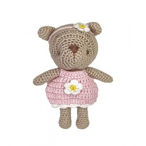 Girl Bear Crocheted Rattle