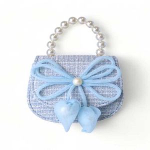Blue Bowtie Tweed Purse