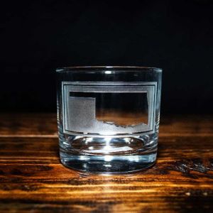 Oklahoma State Shape Round Rocks Glass