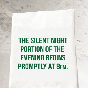 Silent Night Portion Begins at 8 Tea Towel