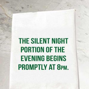 Silent Night Portion Begins at 8 Tea Towel