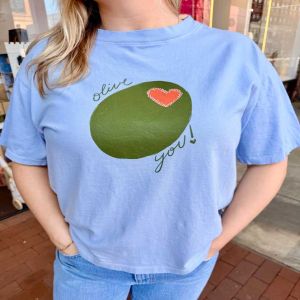 Olive You Cropped Tee