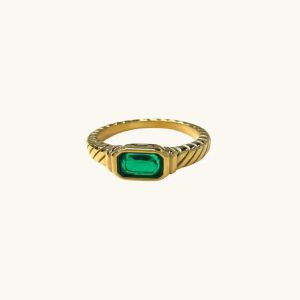Braided Emerald Ring