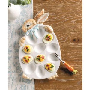 Bunny Deviled Egg Platter Set