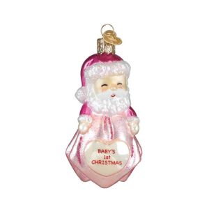 Baby Girl's 1st Santa Lovey Ornament