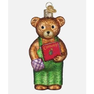 Corduroy Holding Book Ornament
