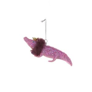 Pink Alligator Ornament