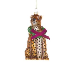 Merry Making Leopard Ornament