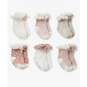 Lace Trimmed Non Slip Baby Sock Set