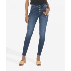 Mia High Rise Slim Fit Button Fly Skinny Jeans