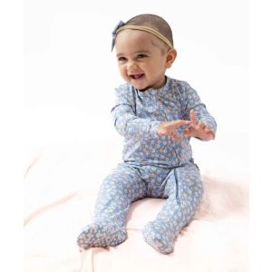 Country Calico Ruffle 2 Way Zipper  Bottom Footie
