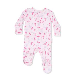 Sweet Bow Cherries 2 Way Ruffle Back Zipper Footie