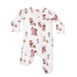 Vintage Cowgirls 2 Way Ruffle Back Zipper Footie