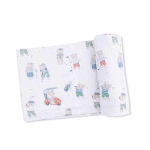 Golfing Teddy Bears Swaddle Blanket