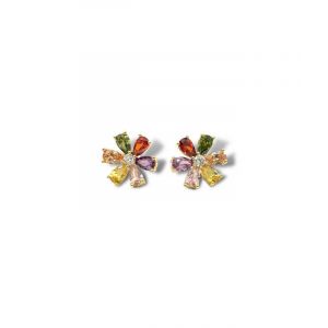 Hana Multi Color Flower Stud Earrings
