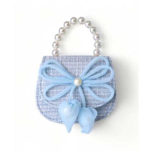 Blue Bowtie Tweed Purse