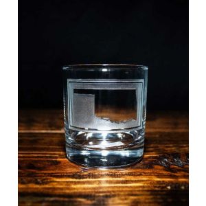 Oklahoma State Shape Round Rocks Glass