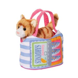 Sardine Sassy Pet Sak with Orange Striped Cat