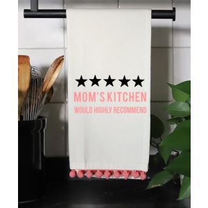 5 Stars! Mom's Kitchen Pink Pom Tea Towel