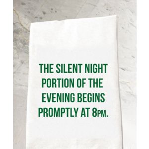 Silent Night Portion Begins at 8 Tea Towel