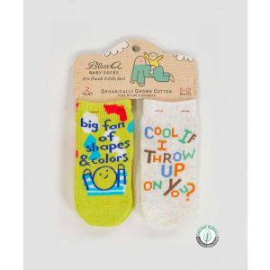 Big Fan Of Shapes & Colors and Cool If I Throw Up On You? Baby Socks