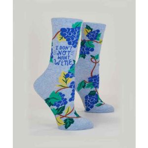 I Don't Not Want Wine Women's Crew Socks