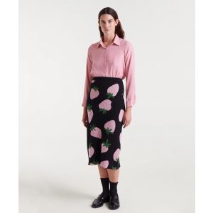 Strawberry Jacquard Midi Skirt