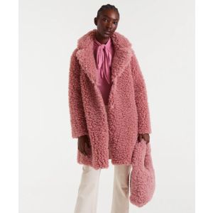 Pink Faux Sheepskin Coat