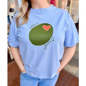 Olive You Cropped Tee