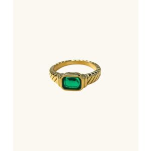 Braided Emerald Ring